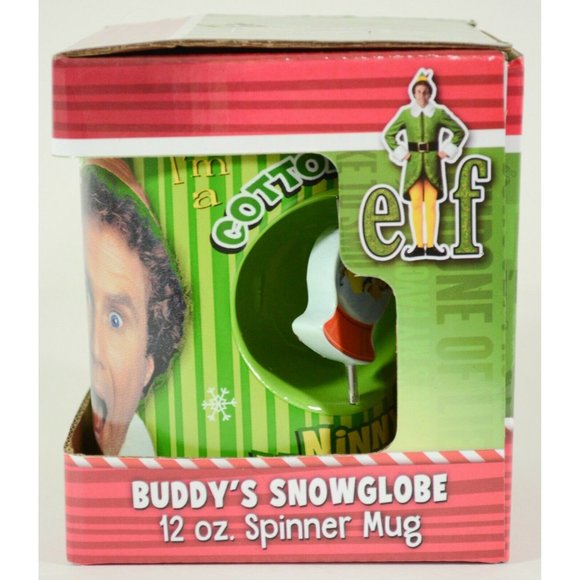 Elf Cotton-Headed Ninny Muggins Snowglobe Spinner Coffee Mug Cup 12 oz Buddy Elf - Picture 3 of 8